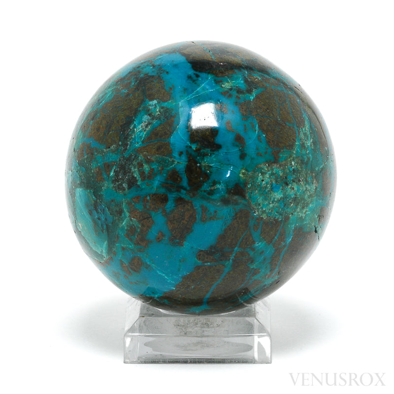 Chrysocolla with Cuprite & Matrix Polished Sphere from Peru | Venusrox