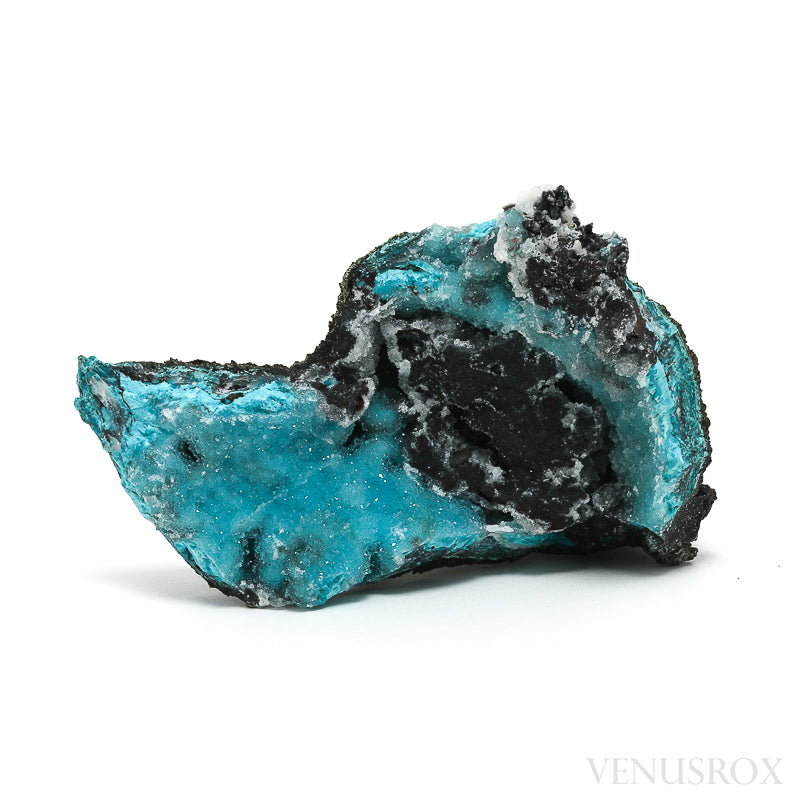 Chrysocolla with Quartz on Calcite & Matrix Natural Crystal from the Lily Mine, Pisco Umay, Ica, Peru | Venusrox