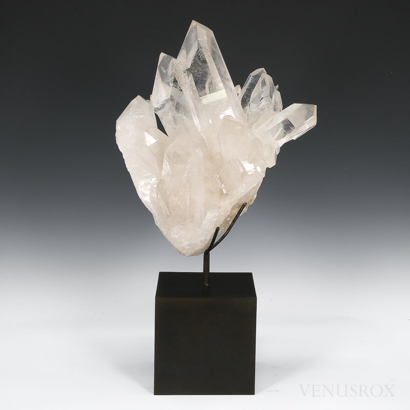 Clear Quartz Natural Cluster from Corinto, Minas Gerais, Brazil, mounted on a bespoke stand | Venusrox