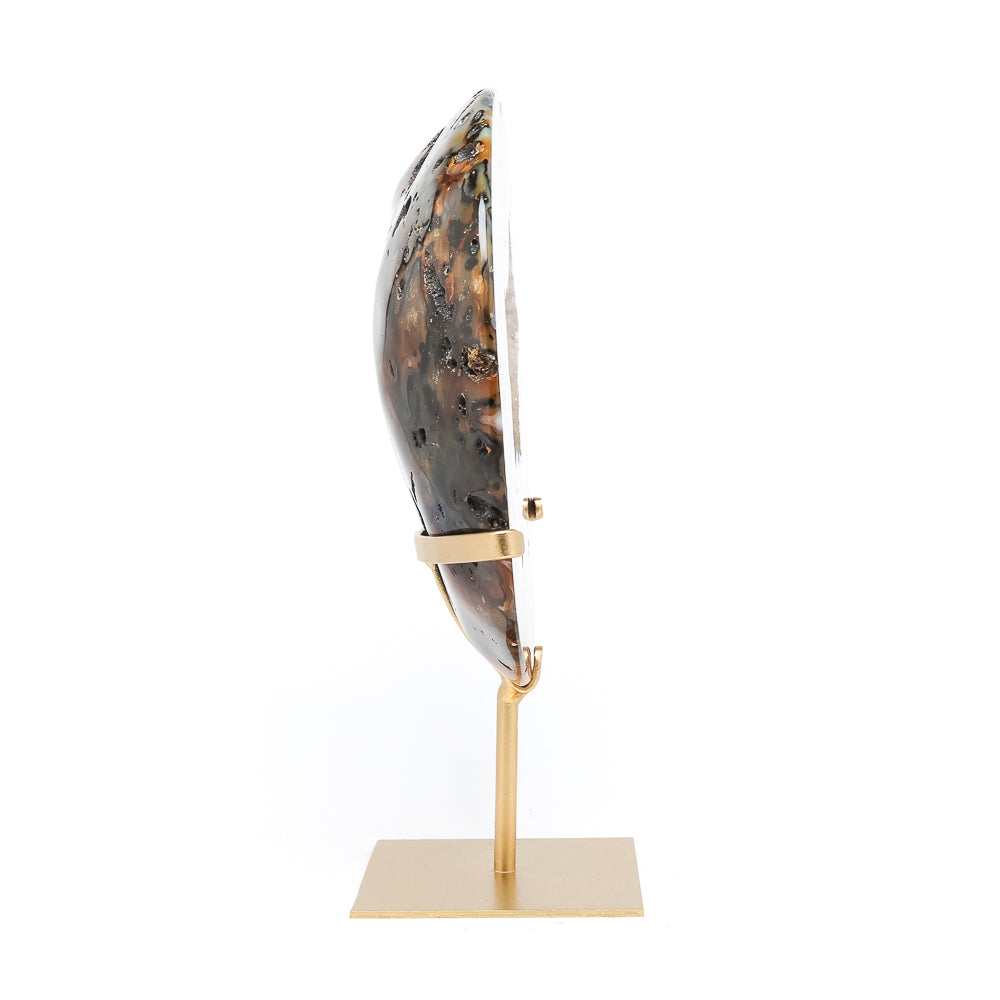 Agate with Clear Quartz Polished/Natural Crystal from Brazil | Venusrox