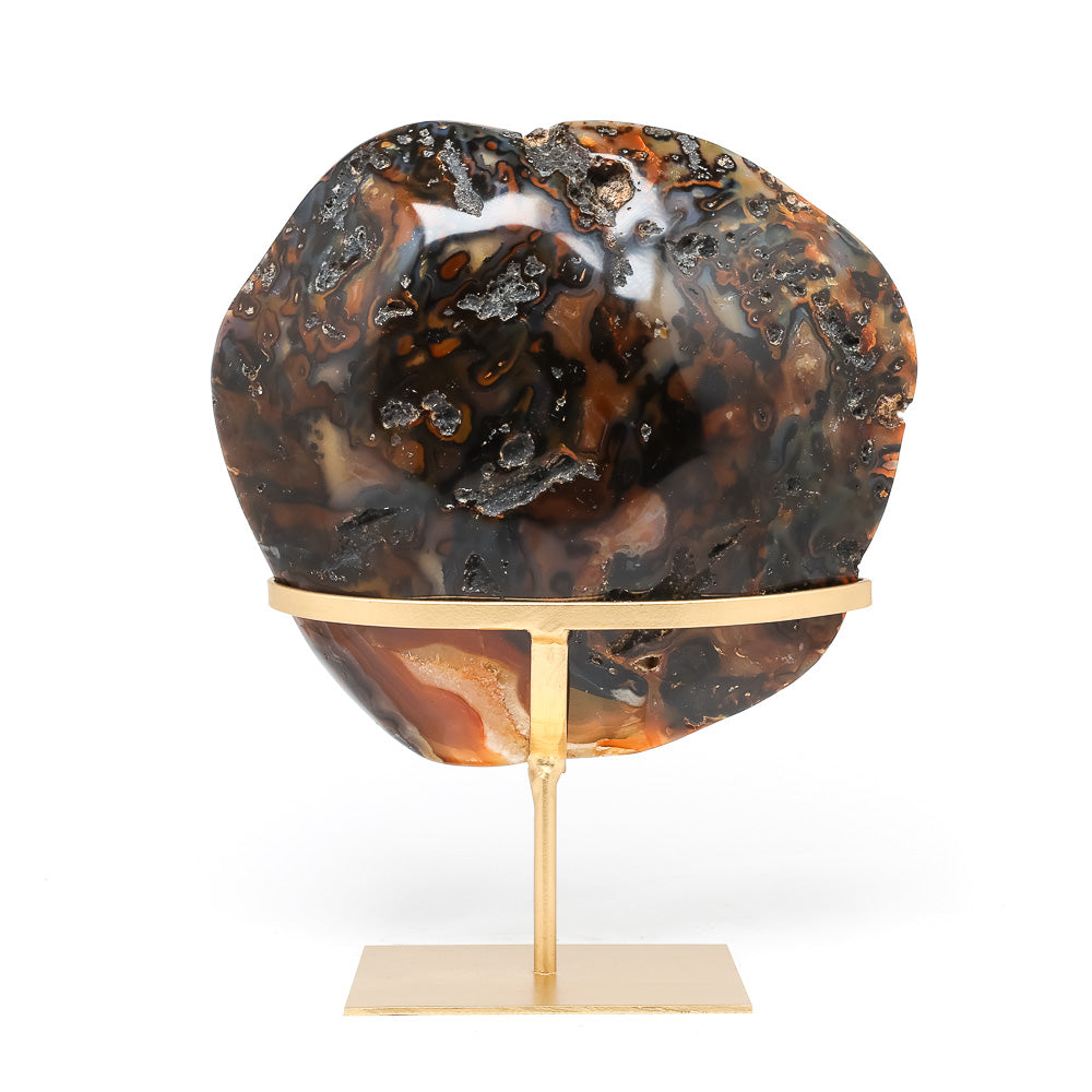 Agate with Clear Quartz Polished/Natural Crystal from Brazil | Venusrox