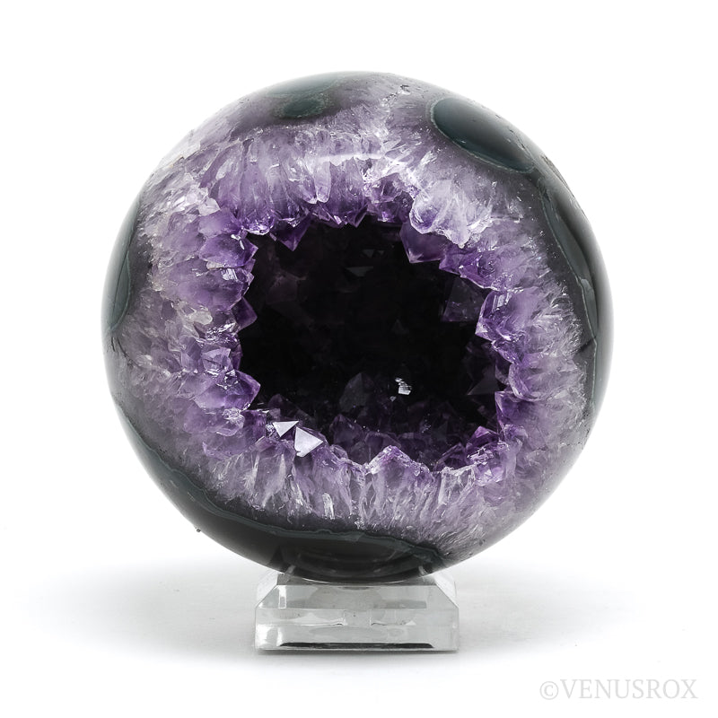 Amethyst with Agate Geode Sphere from Brazil | Venusrox