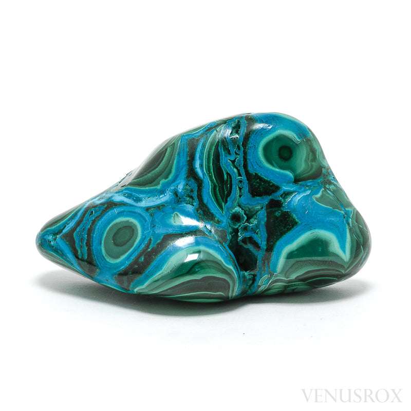 Chrysocolla and Malachite Part Polished/Part Natural Crystal from the Democratic Republic of Congo | Venusrox