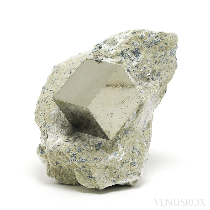Pyrite Cube in Matrix from Navajun, La Rioja, Spain | Venusrox