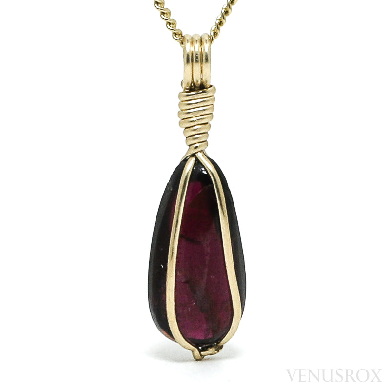 Rhodolite Garnet Polished Crystal Pendant from India | Venusrox