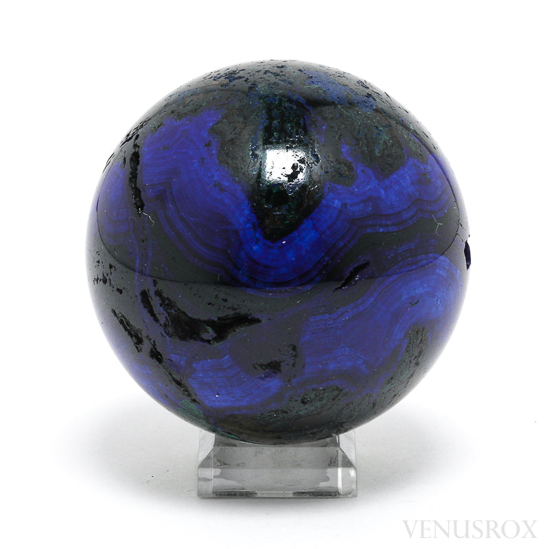 Azurite with Malachite & Matrix Sphere from the Altai Mountains, Siberia, Russia | Venusrox