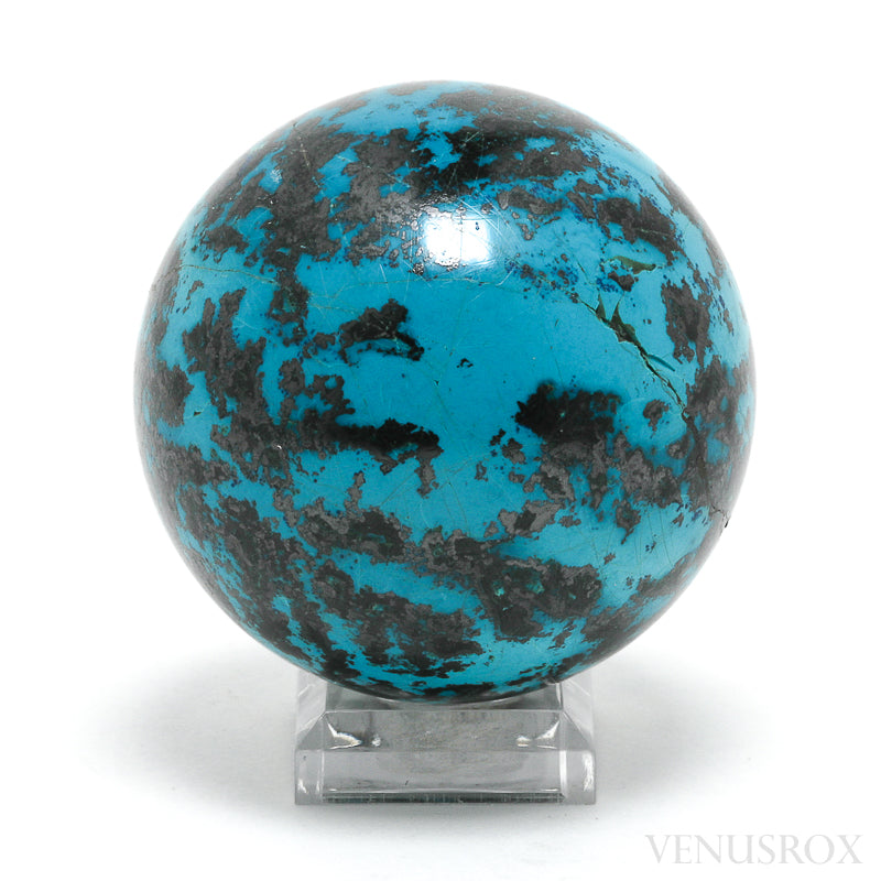 Chrysocolla with Cuprite, Malachite & Shattuckite Polished Sphere from the Democratic Republic of Congo | Venusrox