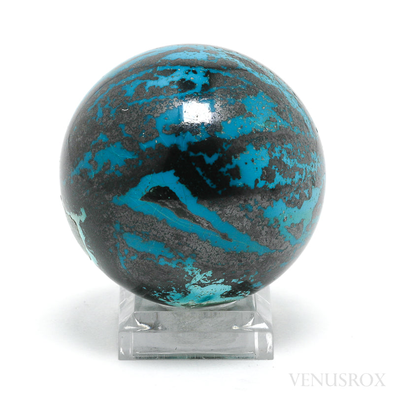 Chrysocolla with Cuprite, Malachite & Shattuckite Polished Sphere from the Democratic Republic of Congo | Venusrox