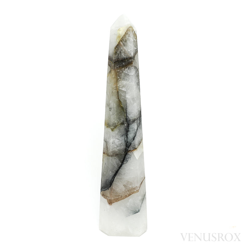 Opalised Chalcedony in Clear Quartz Polished Point from Brazil | Venusrox