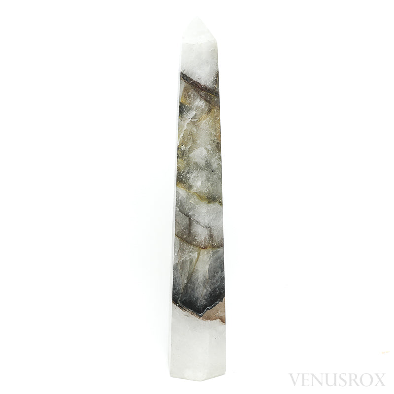 Opalised Chalcedony in Clear Quartz Polished Point from Brazil | Venusrox
