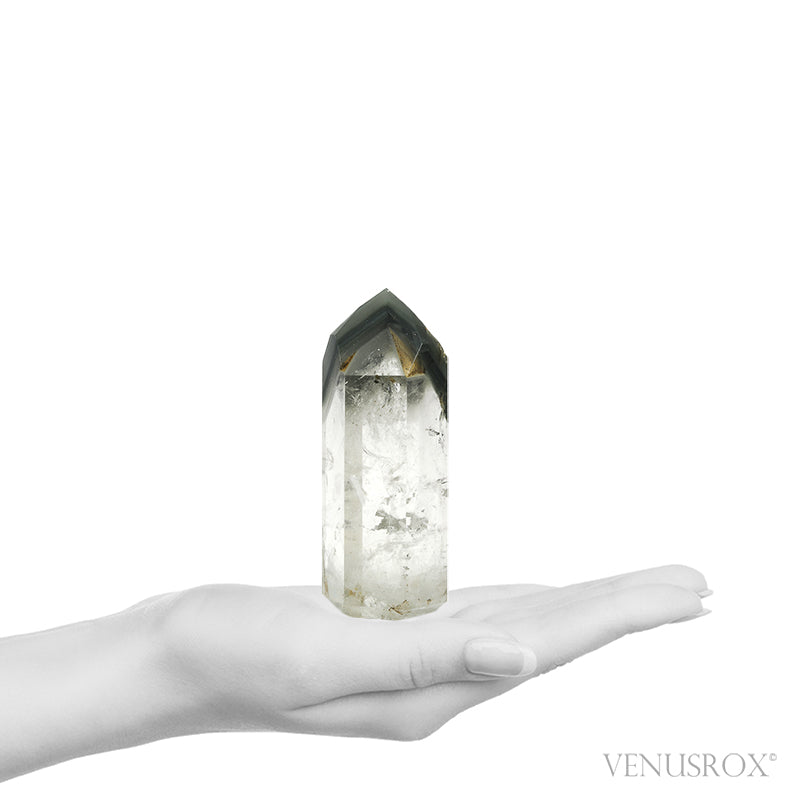 Chlorite Phantom Quartz Polished Point from Brazil | Venusrox