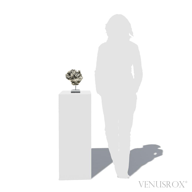 Pyrite on Quartz Natural Cluster from the Cavnic Mine, Cavnic, Maramureș County, Romania, mouted on a bespoke stand | Venusrox