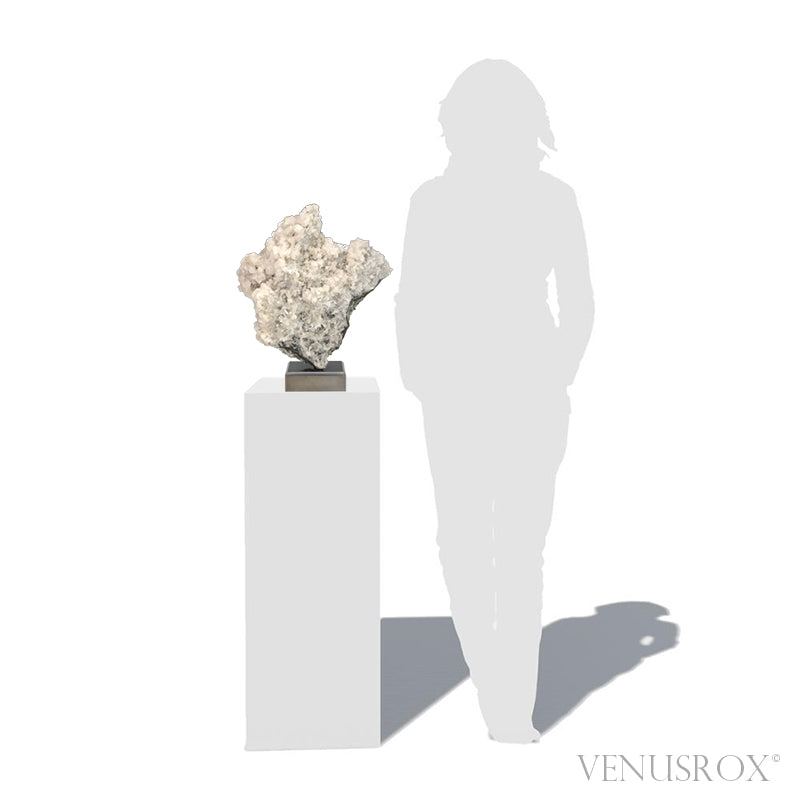 Quartz with Calcite & Pyrite Natural Cluster from Trepča, Kosovo, mounted on a bespoke stand | Venusrox