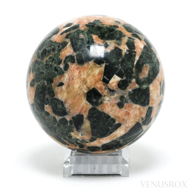 Diopside with Calcite Polished Sphere from the Baykal Lake Region, Russia | Venusrox