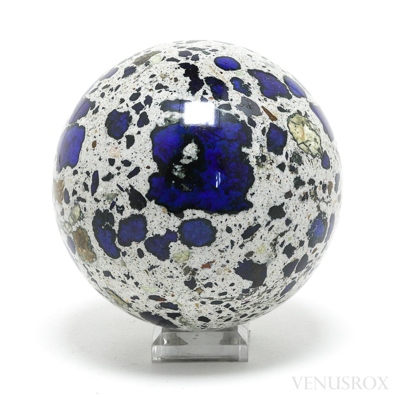 Azurite with Copper & Malachite in Matrix (Kaolinite) Sphere from the Altai Mountains, Siberia, Russia | Venusrox