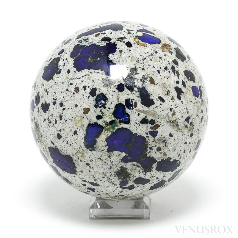 Azurite with Copper & Malachite in Matrix Sphere from the Altai Mountains, Siberia, Russia | Venusrox
