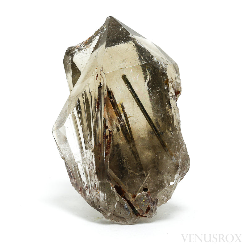 Smoky Quartz with Green & Red Epidote Natural Point from Brazil | Venusrox