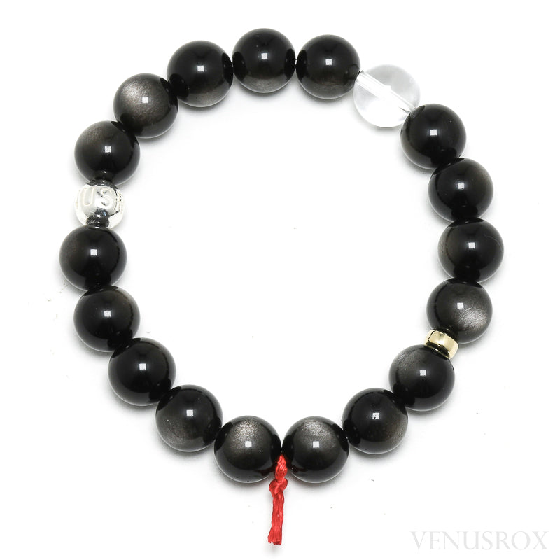 Silver Sheen Obsidian Bead Bracelet from Mexico | Venusrox