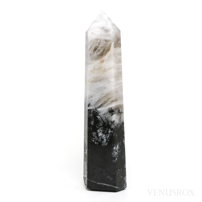 Tourmalinated Quartz Part Polished/Part Natural Point from Brazil | Venusrox