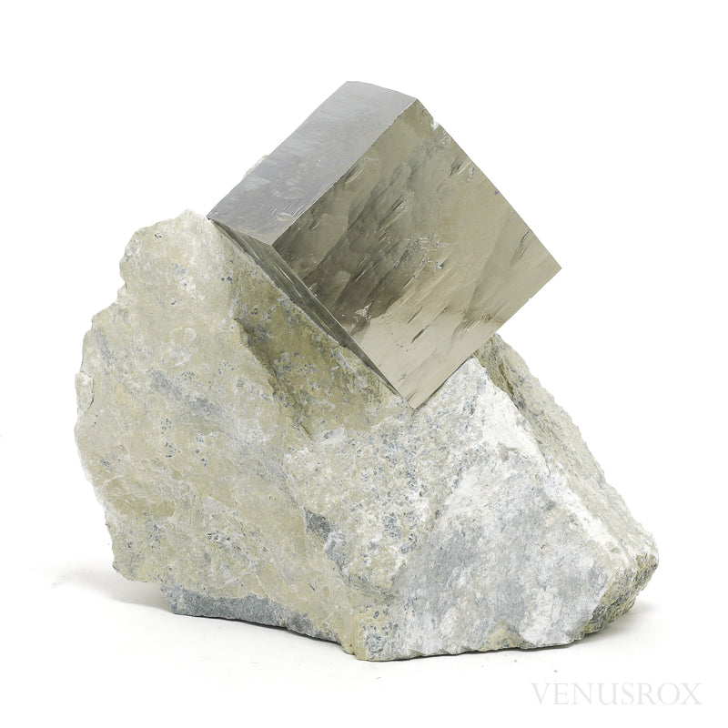 Pyrite Cube in Matrix from Navajun, La Rioja, Spain | Venusrox