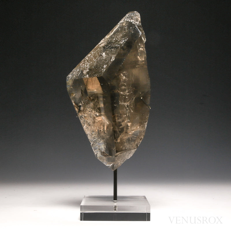 Smoky Quartz Natural Crystal from Brazil mounted on a bespoke stand | Venusrox