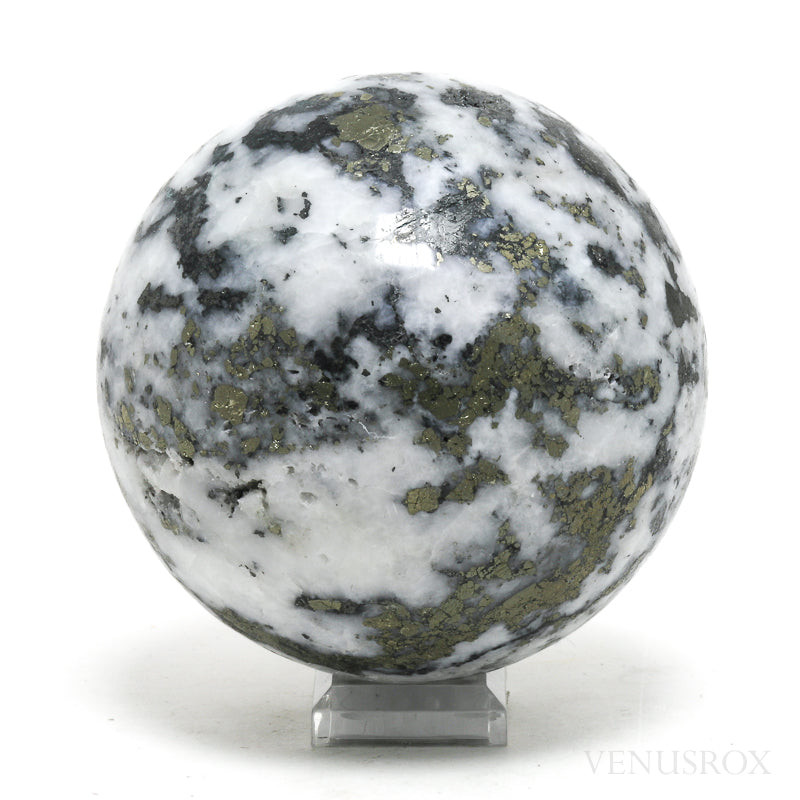 Pyrite in Quartz Polished Sphere from Peru | Venusrox