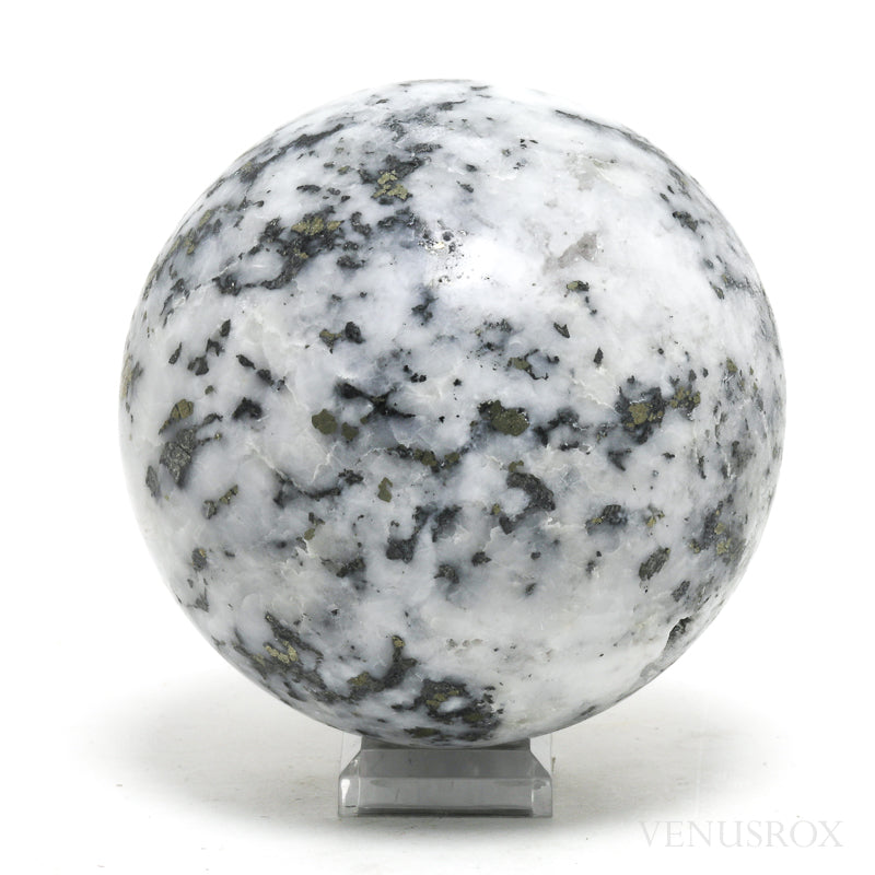 Pyrite in Quartz Polished Sphere from Peru | Venusrox