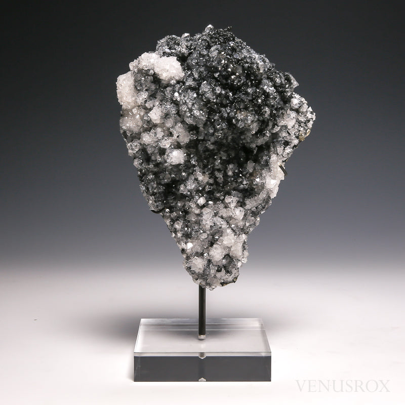 Quartz with Apophyllite & Ilvaite Natural Cluster from Vtoroy Sovetskiy Mine, Dalnegorsk, Primorskiy Kray, Russia mounted on a bespoke stand | Venusrox