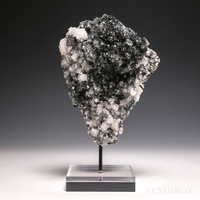 Quartz with Apophyllite & Ilvaite Natural Cluster from Vtoroy Sovetskiy Mine, Dalnegorsk, Primorskiy Kray, Russia mounted on a bespoke stand | Venusrox