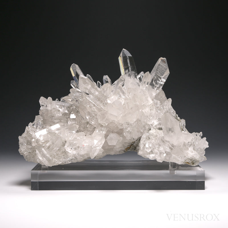 Clear Quartz Natural Cluster from Corinto, Minas Gerais, Brazil, mounted on a bespoke stand | Venusrox