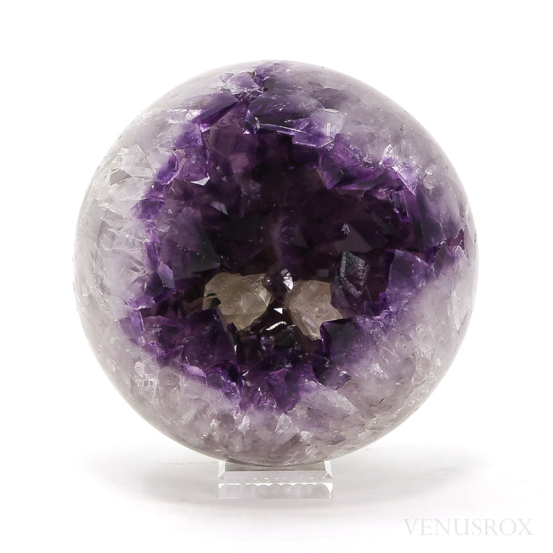Amethyst with Calcite & Agate Geode Sphere from Brazil | Venusrox