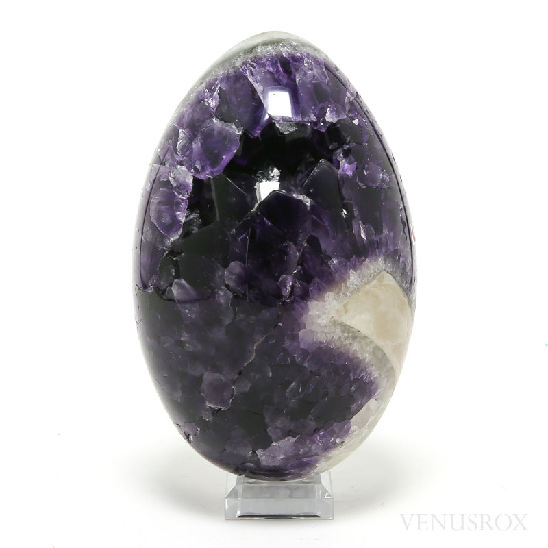 Amethyst with Calcite & Moss Agate Geode Egg from Brazil | Venusrox
